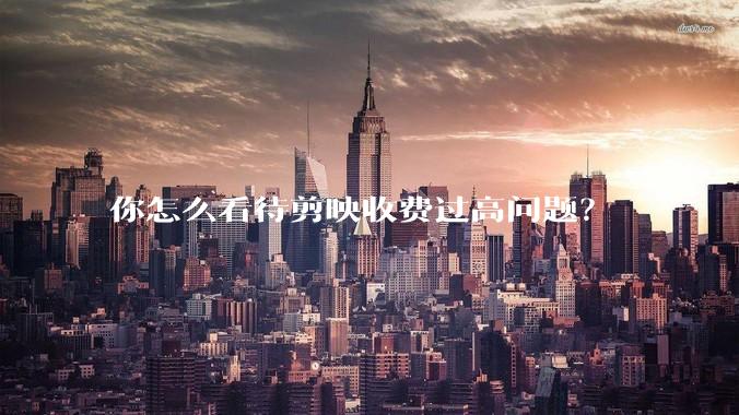 你怎么看待剪映收费过高问题？