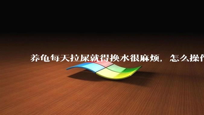 养龟每天拉屎就得换水很麻烦，怎么操作能省点事?