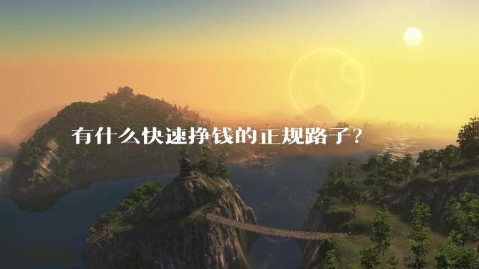 有什么快速挣钱的正规路子？